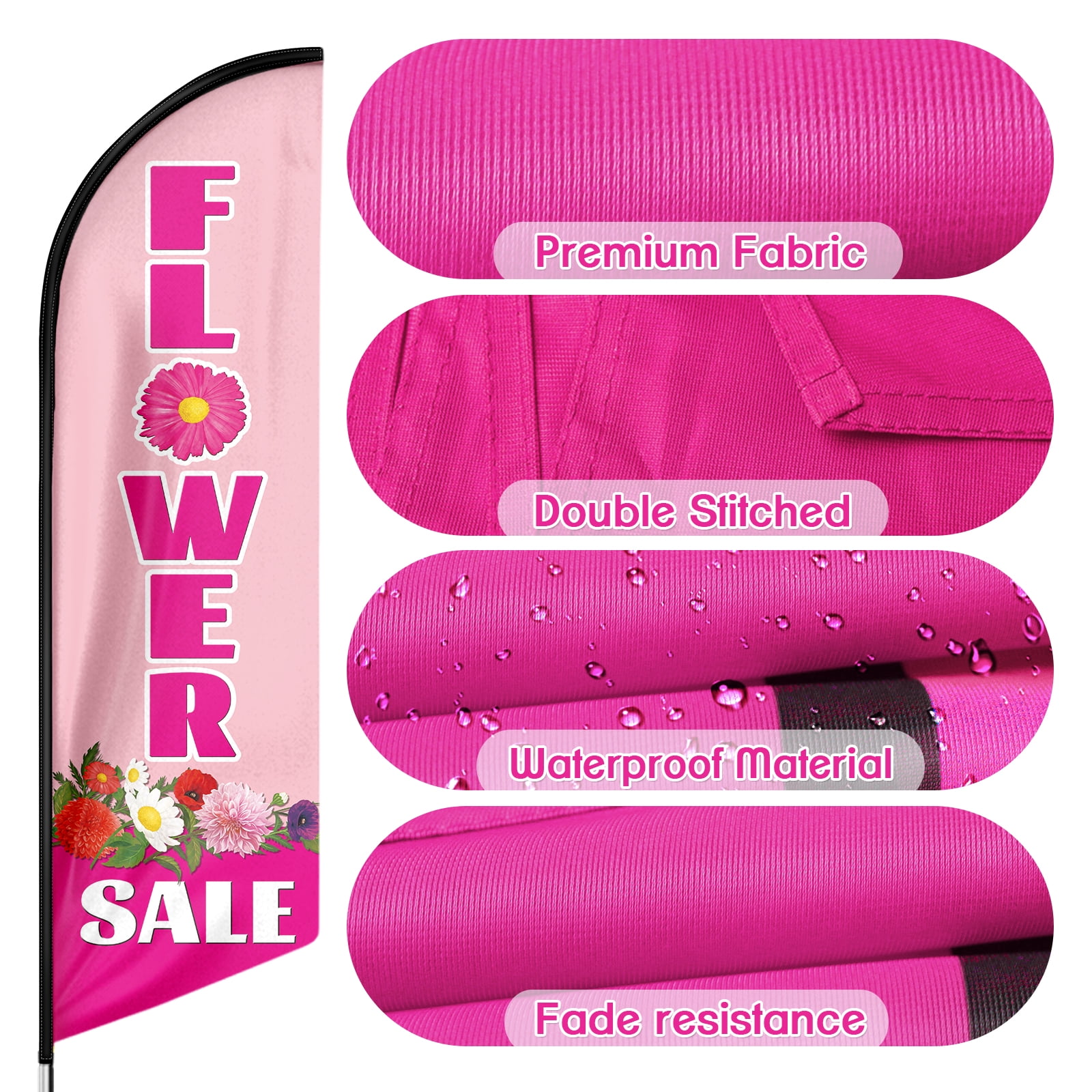Flower Sale Feather Flag,8FT Flower Sale outdoor advertising flag, Flower Sale Business Flag,Flower Sale Swooper Flag（FLAG ONLY）