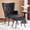 Black Velvet With Ottoman, variant on Chair for Living Room, Upholstered Reading Chair with High Backrest, Tufted-Button Wingback Armchair for Bedroom, Dressing Room, Home Office