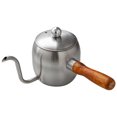 thumbnail image 2 of Stainless Steel Wood Handle Coffee Pot Long Spout Coffee Pot Hand Brewing Coffee Pot, 2 of 9