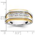 thumbnail image 2 of 14K Two-Tone Ibgoodman Men's Polished 5-Stone 1/2 Carat Aa Quality Diamond Ringsize 10 (Width 9.32) - Jbsp, 2 of 5