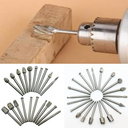 

New 20 Pcs HSS Routing Wood Rotary Milling File Cutter Woodworking Carved Tools HOME!3026