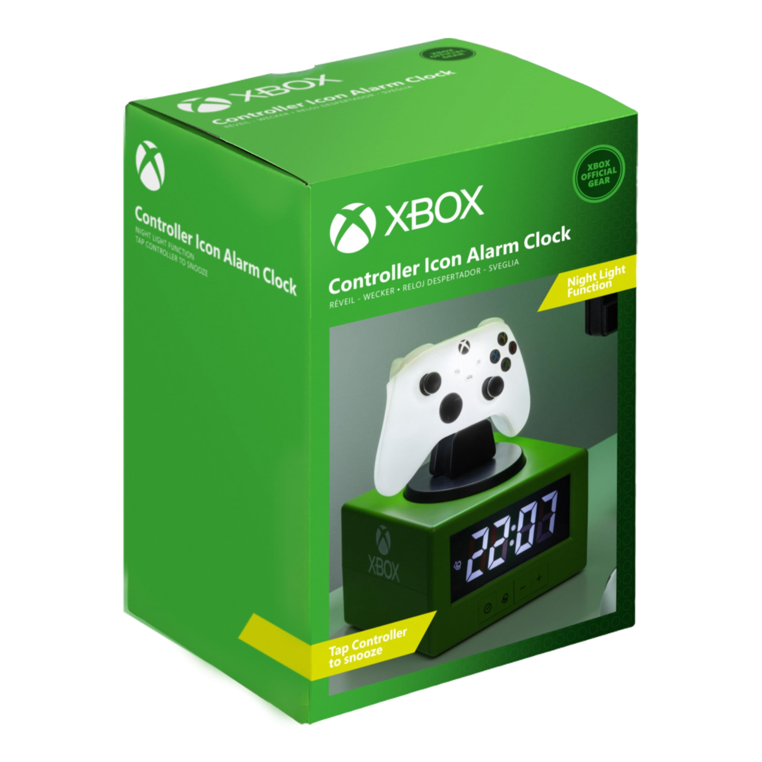 Xbox Controller Digital Alarm Clock with Night Light Function, Officially Licensed Gaming & Bedroom Décor for Kids, Adults, Boys, Men, Gifts for Gamers | Paladone