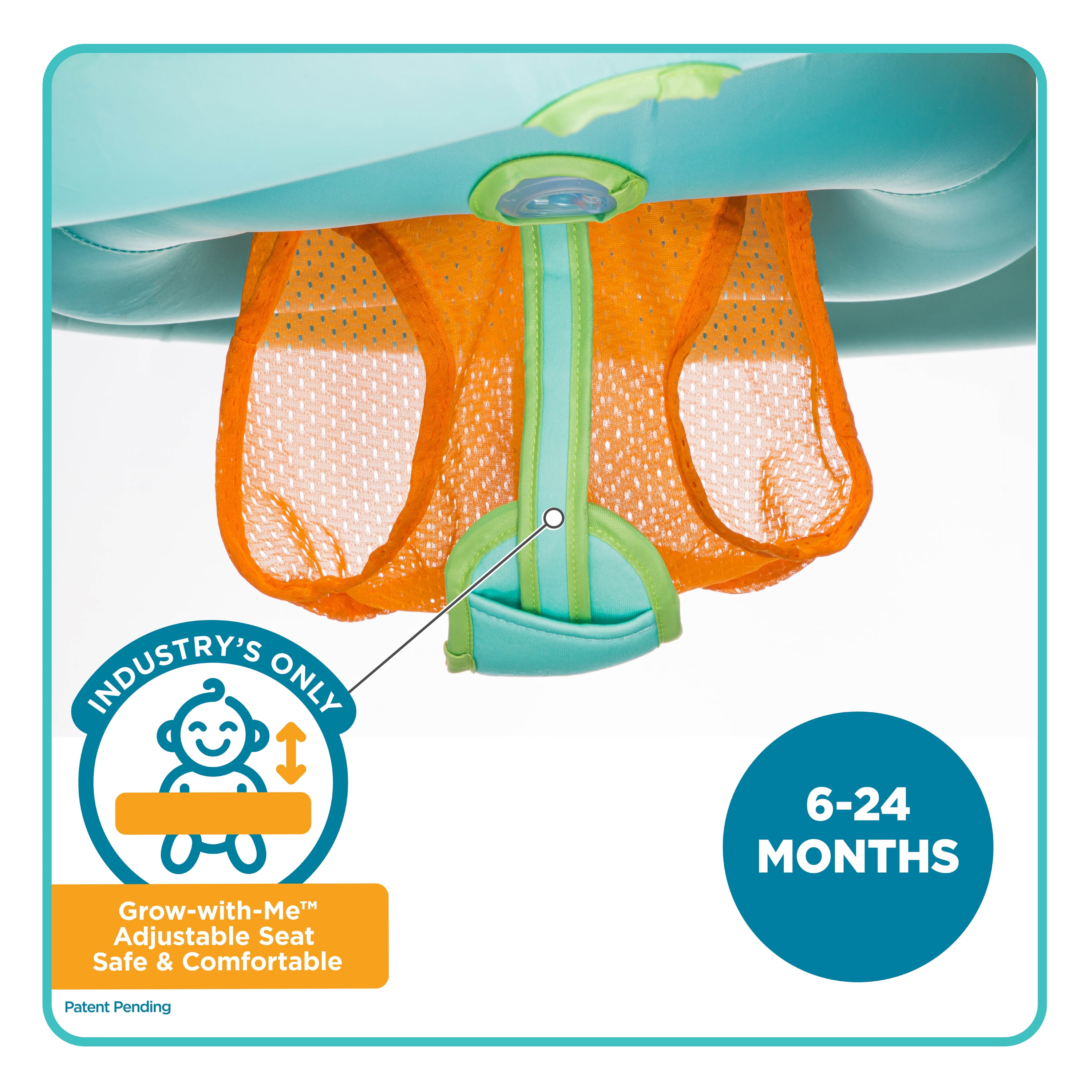 Aqua Swim School Grow-with-Me Baby Pool Float Boat for Infants, Blue Dino, 2 Toys Included