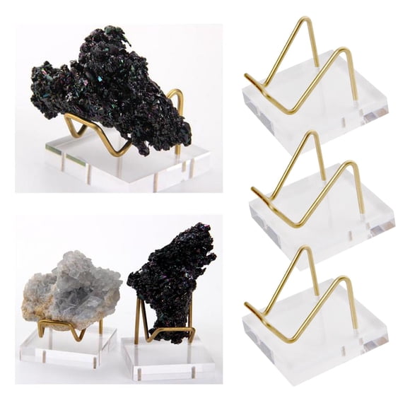 Soporte de exhibición de acrílico para minerales, rocas, , , cristales, soporte para piedras extrañas Hugo Soporte de soporte de pantalla mineral