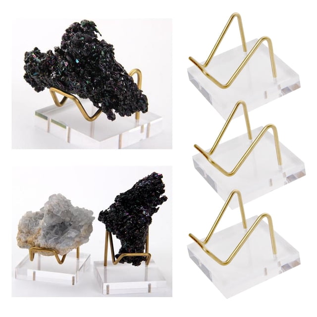 Soporte de exhibición de acrílico para minerales, rocas, , , cristales, soporte para piedras extrañas Hugo Soporte de soporte de pantalla mineral