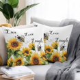 thumbnail image 2 of Throw Pillow Covers 16x16 Inch Set of 2, Sunflower Bee Waterproof Outdoor Pillow Covers, Vintage Yellow Floral Farmhouse Watercolor Decorative Cushion Pillowcases for Couch, Sofa, Bed, Garden, Patio, 2 of 9
