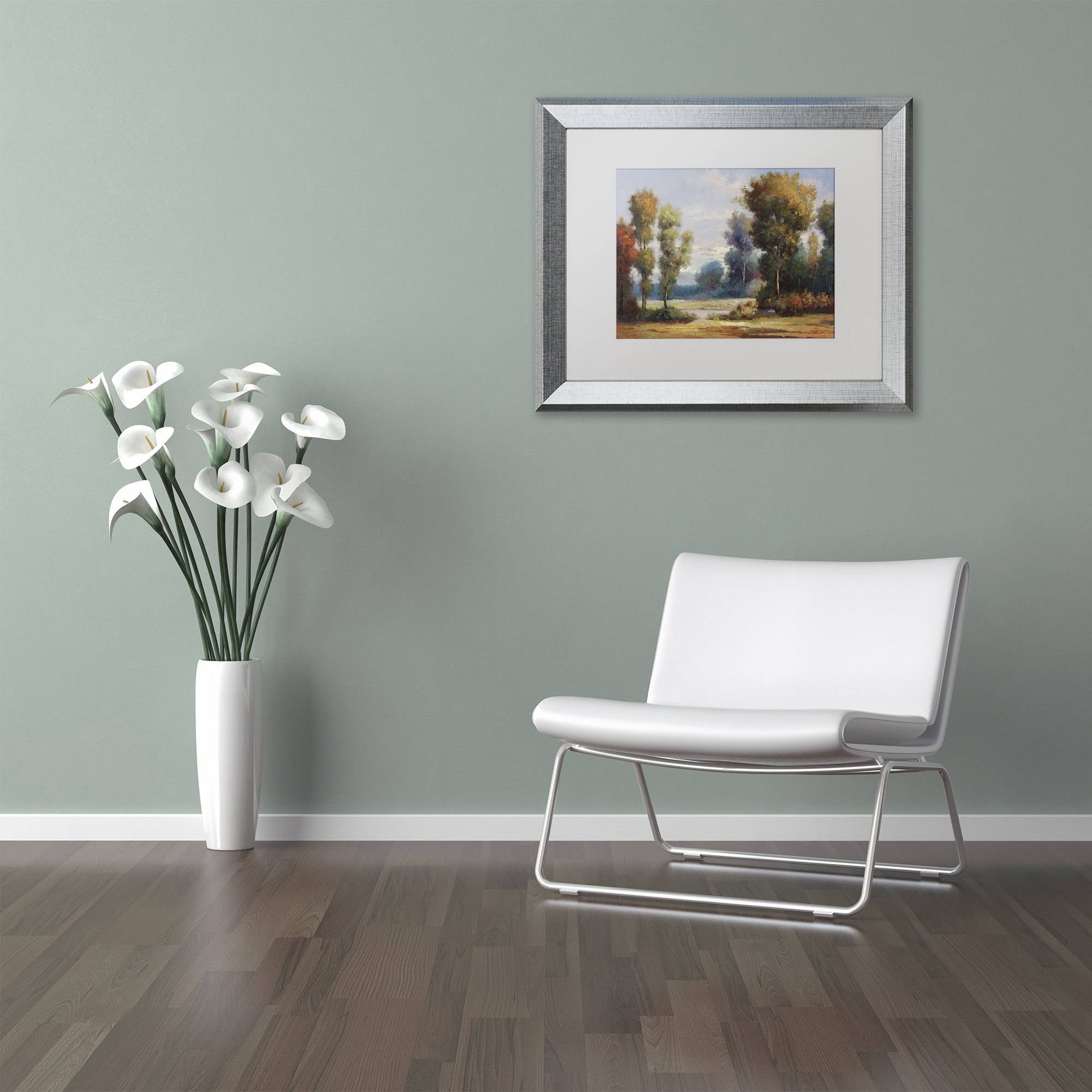 Trademark Fine Art "Memory Lane" Canvas Art by Daniel Moises, White Matte, Silver Frame