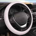 thumbnail image 5 of Fuzoiu Pink Paw Print Elastic Stretch Steering Wheel Cover, Universal 15 Inch Automotive Steering Wheel Cover, Anti-Slip Sweat Absorption Universal Car Accessories for Women Men, 5 of 6