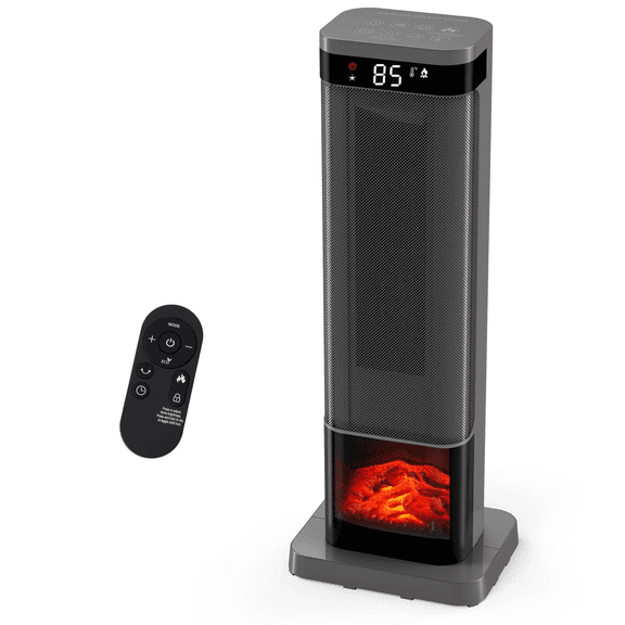 Roomisland 1500W Space Heater for Indoor Use, 23" Portable Electric Heater with Remote, 70° Oscillation, Thermostat, 12H Timer