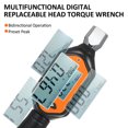thumbnail image 3 of Riwcyla EWM,R,10 1/4'' Drive Mini Replaceable Head Digital Torque Wrench Handheld Portable Digital Torque Wrench Large Screen with Backlight Sound LED Alarm Real,time Peak Preset Mode 3 Measuring Mo, 3 of 6
