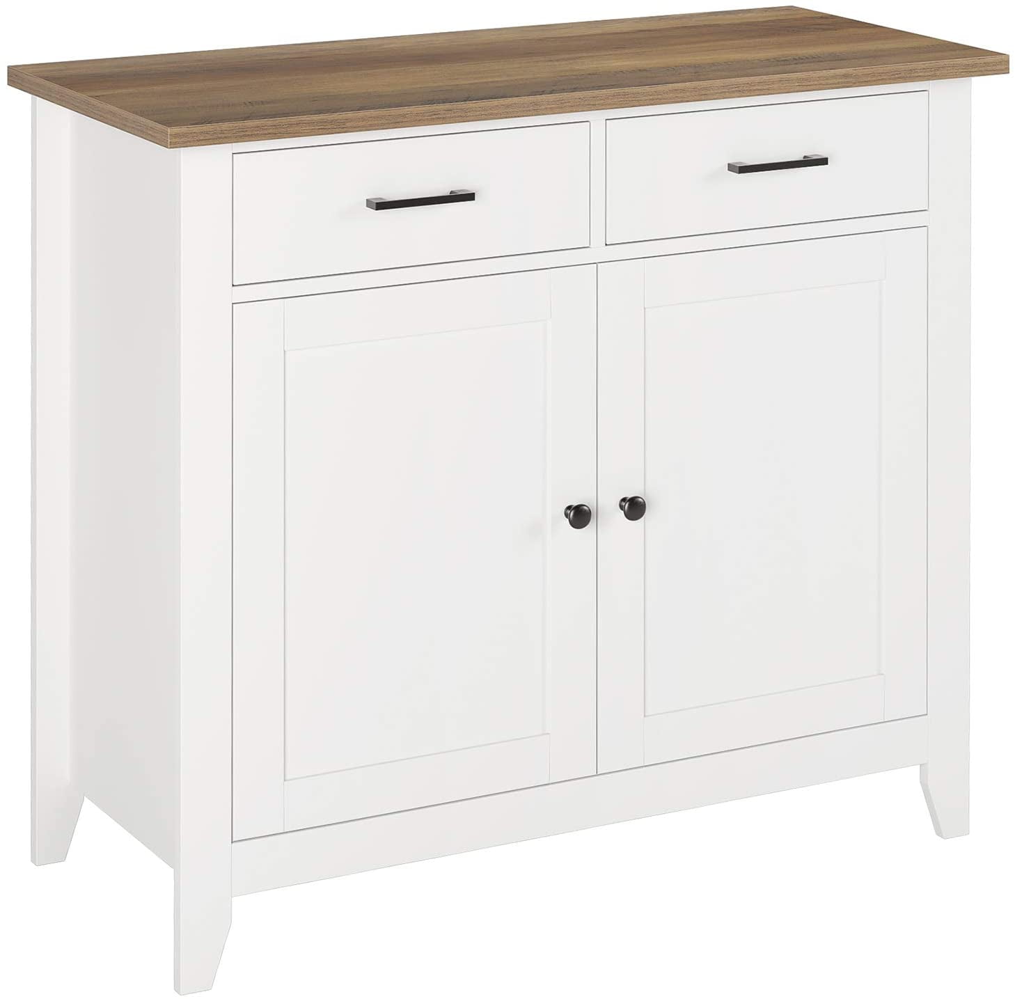 Homfa Entryway Storage Sideboard with 2 Drawers for Kitchen Living Room, White
