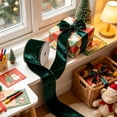 thumbnail image 5 of Wired Ribbon Roll for Wreaths and Gift Wrapping, 354 Inch Holiday Craft Ribbon in Polyester, 2.5 Inch Wide - Green, 5 of 6
