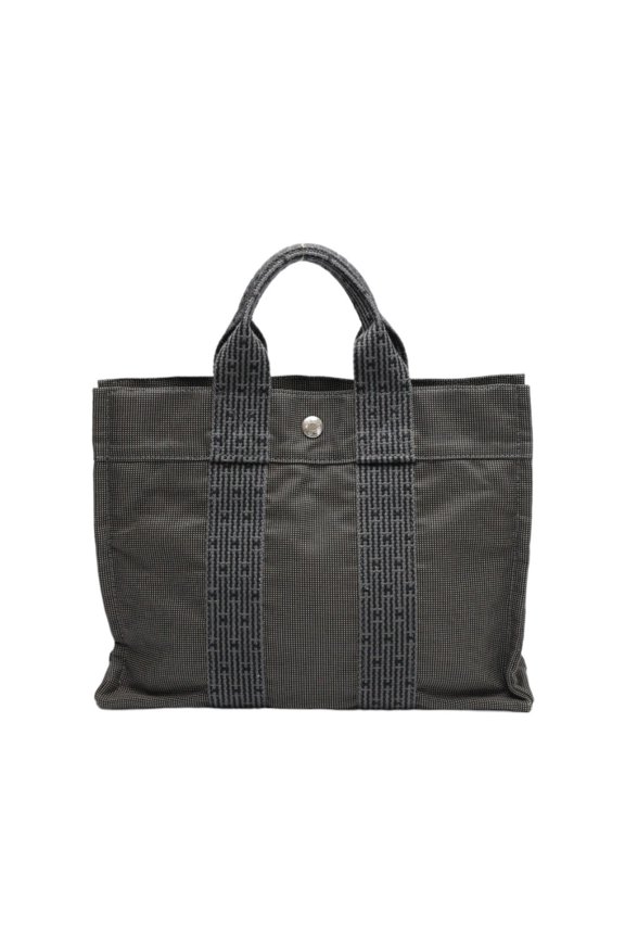 Pre-Owned HERMES Handbag Air Line Canvas Grey (Good)
