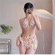 thumbnail image 1 of Bikini rosa con efecto Tie Dye para mujer, traje de baño Sexy con falda de malla y realce, conjunto de 3 piezas, cintura alta, 2024, 1 of 5