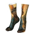thumbnail image 6 of Salouo Sunflower Meditating Cat Pattern Fun Novelty Crew Socks,Casual Athletic Socks Neutral Socks, 6 of 7