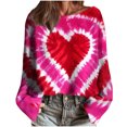 thumbnail image 4 of Uootdi Valentines Sweaters for Women Love Heart Knited Sweater Casual Crewneck Long Sleeve Shirts Valentines Day Pullover Tops Gift, 4 of 5