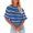 Blue, variant on Short Sleeved Women Striped Casual Female Crop T-Shirt