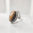 thumbnail image 6 of Natural Tiger Eye Ring, Tiger Eye Gemstone Ring, Birthstone, Bohemian Band, 925 Sterling Silver, Womens Ring, Christmas, Thanksgiving, Handmade, Statement Jewelry, Natural Gemstone Ring, 6 of 8