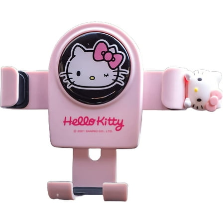 Pink Air Vent Car Mount, Hands Free Cell Phone Holder for Car, Cute Kitty car Accessories, Clamp Cradle, Compatible with All iPhone Android Smartphone