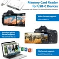 thumbnail image 4 of SD Card Reader, USB 3.0 Type C High Speed to SD/TF Card Adapter for iPhone 15/16 Pro Max Memory Card Reader with SD MicroSD USB 3 Port for Mac/iPad/MacBook Pro/Air Android Phone Tablet, 4 of 9