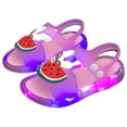 thumbnail image 6 of FINALGANG Kids Girls Adjustable Button Strap Flower Decor Light Up Open Toe Sandals LED Luminous Thick Sole Waterproof Summer Holiday Casual Sandals Leisure Shoes 8.5-9 Years, 6 of 6