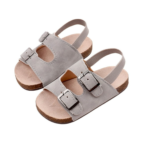 Splozh Baby Boys Girls Summer Beach Sandals Non Slip Soft Rubber Sole Toddler Outdoor Closed-Toe First Walker Shoes,Gray 5