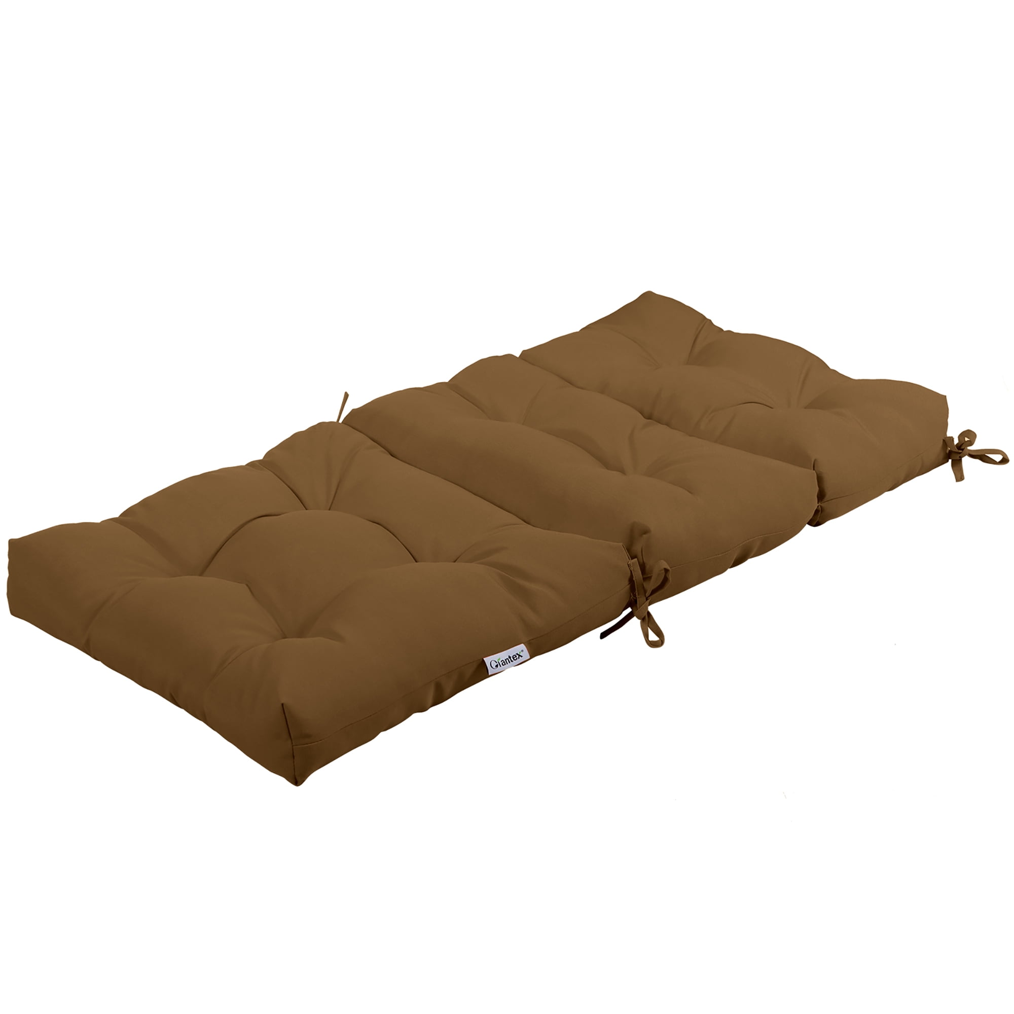 Costway 22'' x44''  Indoor Outdoor  Back Chair Cushion Tufted Pillow Patio Seating Pad Brown