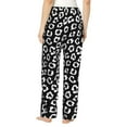 thumbnail image 3 of Goofa Black Leopard Printed Soft Pajama Pants for Women, Wide Leg Comfy Casual Lounge Yoga Pants-X-Large, 3 of 9