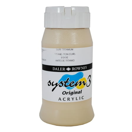 Daler-Rowney Original System 3 Acrylic, 500ml Bottle, Buff Titanium