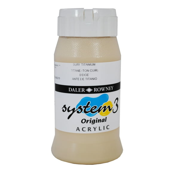 Daler-Rowney Original System 3 Acrylic, 500ml Bottle, Buff Titanium