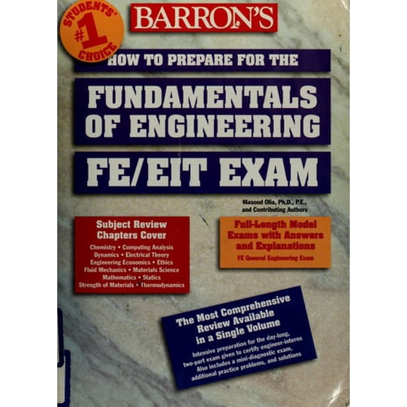 Pre-Owned How to Prepare for the FE/EIT Exam: Fundamentals of Engineering (Paperback) 0764106511 9780764106514