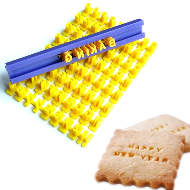 Sellos para galletas, sellos del alfabeto de números para galletas de chocolate, material de calidad alimentaria, fácil de usar