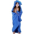thumbnail image 1 of Blue Elephant - 90x90cm(0-6 years) Premium Cotton Cute Animal Face Hooded Baby Bath Towel, 1 of 5