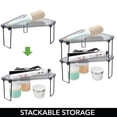 thumbnail image 4 of mDesign Plastic/Steel Corner Stackable Rack, Bathroom, 2 Pack, Black/Smoke Gray, 4 of 8