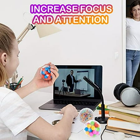 Balls for Kids and Adults, LOSIMEI 4 Funny Squishies Balls DNA Ball Fidget Toy for Autism ADHD, Sensory Toys Relief Toys for Party Favors, Birthday Gifts, Home, Office