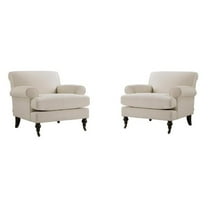 2 Piece Chair Set of Accent Arm Chair Metal Casters