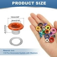 thumbnail image 2 of Uxcell 110 Pcs Ojetes con Arandelas 3/16" Kit de Grommets Naranja, 2 of 7