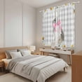 thumbnail image 3 of Blue Easter Bunny Kitchen Curtains 63 Inch Length, Spring Daisy Modern Gray Buffalo Plaid Tiers Curtains for Living Room Berdoom Bathroom, Light Filtering Drapes Window Treatment 2 Panels 42"Wx63"L, 3 of 8