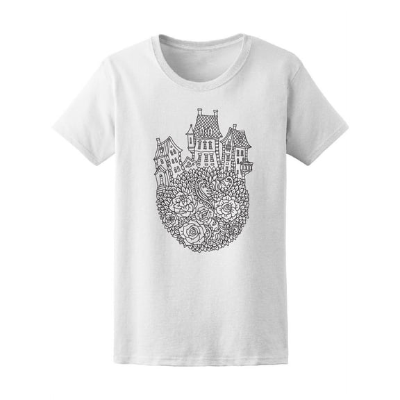 Fantasy Fairy Tale Town Building Tee Women's -Image by Shutterstock