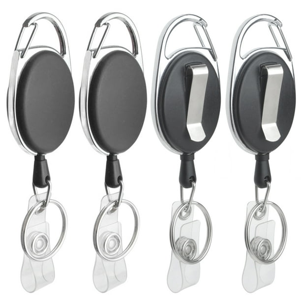 GOGO 4 Packs Retractable Keychain Badge Holder with Carabiner Reel Belt ...