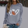 thumbnail image 4 of Football Mom Sweatshirts for Women Game Day Long Sleeve Crew Neck Heart Graphic Travel Lounge Daily Outfit Soft Lightweight Sports Mom Must Have Summer Must Haves Mom Outfits Trendy Hiking Grey, 4 of 5