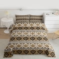 thumbnail image 2 of Feelyou Teens Mandala Aztec Full Size Comforter Sets, Bohemian Western Fashion Bedding Comforter Set, Khaki Triangle Abstract Reversible Bedding Sets, Super Cozy Room Decor, 3pcs, 2 of 8