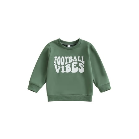 

Inevnen Toddler Baby Boys Sports Sweatshirts Football Baseball Soccer Bro Graphic Pullover T-Shirt Tops