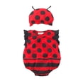 thumbnail image 5 of Xudanell Ladybug Ladybird Onesie Romper Bodysuit Dress Up Set with Hat Size 3-24 Months(Red,3-6 Months), 5 of 5