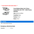 thumbnail image 2 of Front Window Motor Set 2 Piece - Compatible with 1999 - 2006 Pontiac Montana 2000 2001 2002 2003 2004 2005, 2 of 2