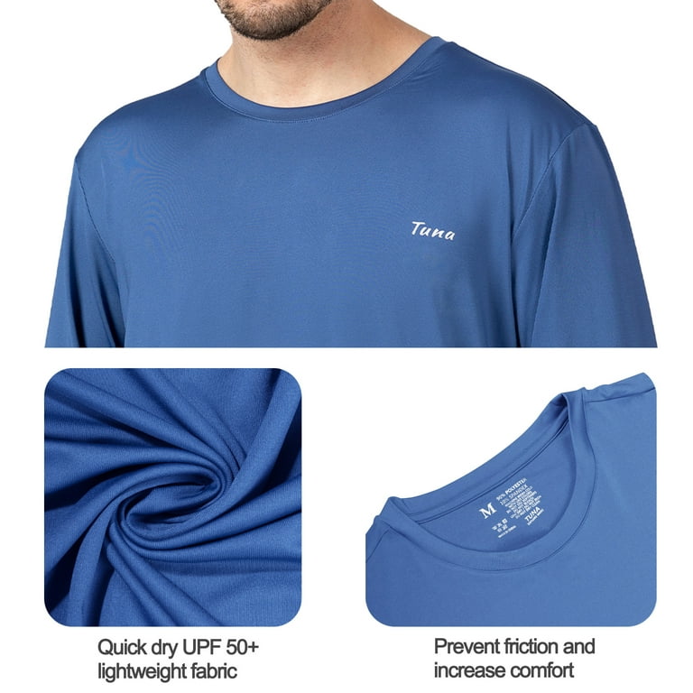 Tuna Fishing Shirts for Men Long Sleeve UPF 50+ UV Sun Protection Rash  Guard Quick Dry for Hiking Running Swimming (Navy XL 4#) 