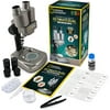 NATIONAL GEOGRAPHIC Dual LED Student Microscope - 50+ pc Science Kit with 10 Prepared Biological & 10 Blank Slides Lab Shrimp Experiment Perfect for School Laboratory Homeschool &a