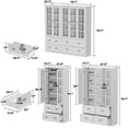 thumbnail image 3 of KULAGAGA 78.7"H Bookcase with 4 Drawerss, Display Cabinet Wooden Bookshelf Organizer for Home Office, 3 of 6