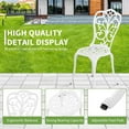 thumbnail image 3 of Patio Bistro Sets, Cast Aluminum Bistro Table and Chairs Set of 2 with Umbrella Hole, Bistro Set 3 Piece Outdoor, Metal Patio Furniture Set for Garden Porch, White, 3 of 7