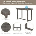 thumbnail image 3 of Farmhouse Dining Table Set for 4, Counter Height Dining Set with 1 Rectangular Kitchen Table and 4 Padded Dining Chairs, 5 Piece Wooden Kitchen Table Set for Small Place, Gray, 3 of 9